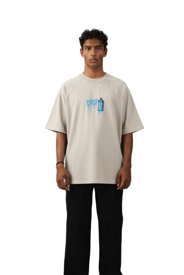 Graffiti Beige Oversized Tee