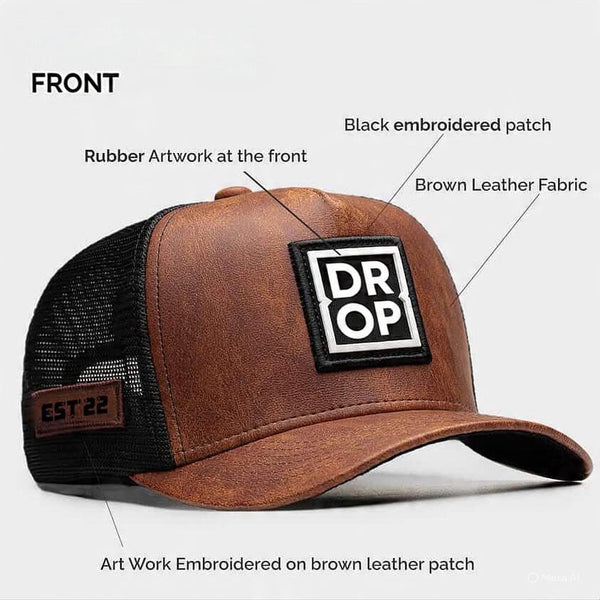 Drop Calfskin Leather Cap